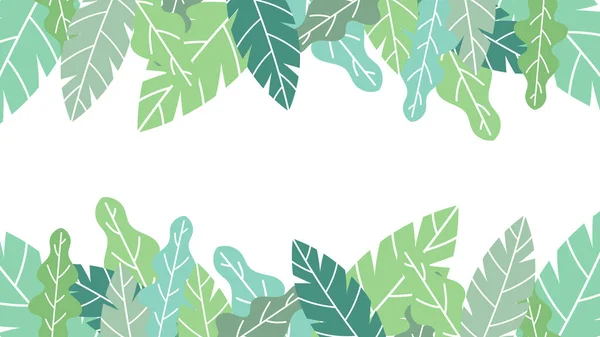 Gröna Blad Tropiska Växter Vektor Illustration — Stock vektor