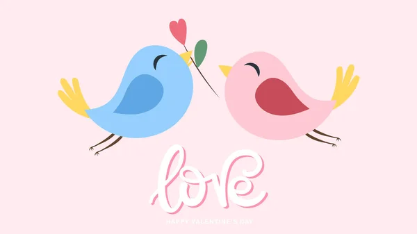 Cute Vector Illustration Bird Heart — Stock Vector