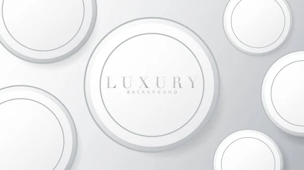 Luxuoso Fundo Abstrato Branco Prata Ilustração Modelo Moderno Design Luxo — Vetor de Stock