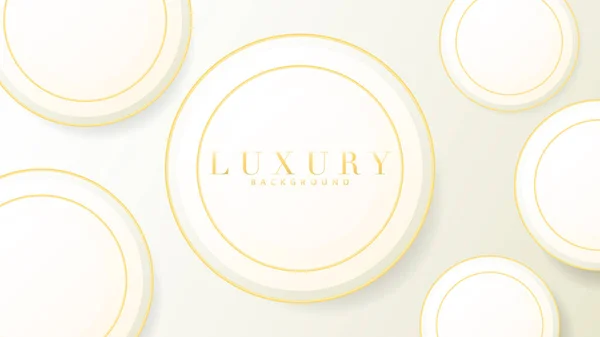 Luxury Gold Circle Abstract Background Illustration Modern Template Deluxe Design — 스톡 벡터