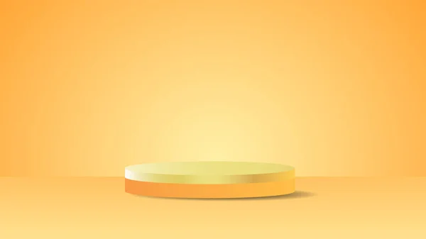 Fondo Abstracto Mínimo Del Podio Del Oro Fondo Amarillo Producto — Vector de stock