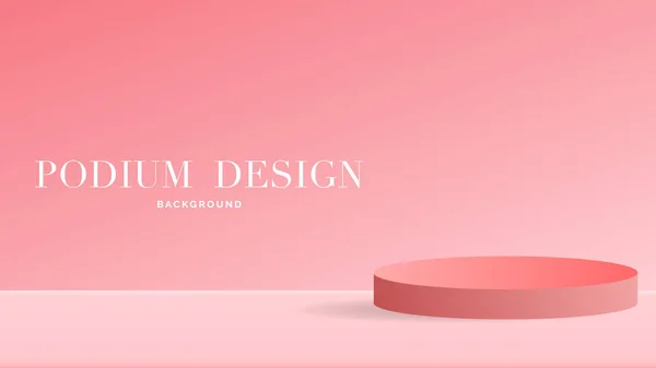 Рожевий Подіум Мінімальний Абстрактний Фон Простором Копіювання Сценічний Подіум Дисплей — стоковий вектор