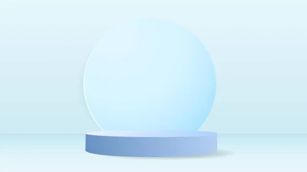 Blue Podium Minimale Abstracte Achtergrond Podium Display Product Standaard Cosmetische — Stockvector