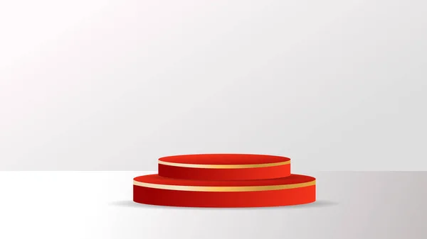 Red Podium Illustration Template Content Online Web Gray Background Illustration — стоковый вектор