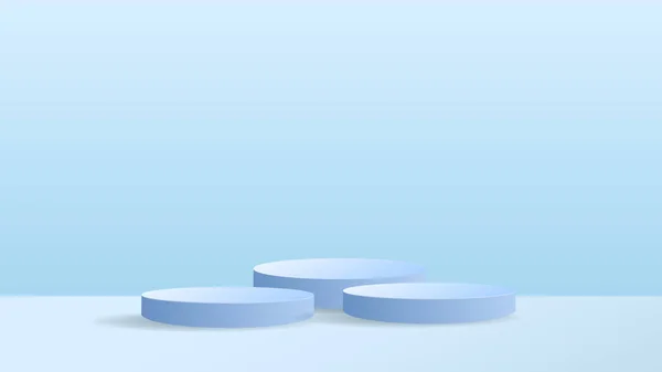 Blue Podium 3D在线或网上内容示例模板 蓝色背景 说明向量Eps — 图库矢量图片