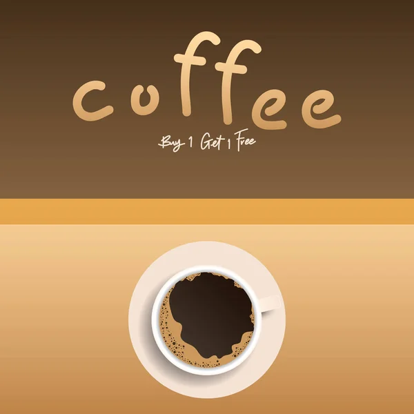 Coffee Cup Saucer Inscription Vector Illustration — Stock Vector