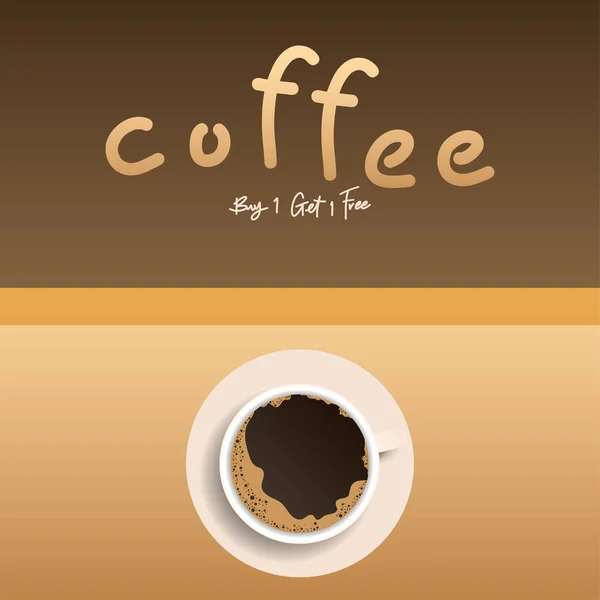 咖啡杯咖啡笔迹 褐色背景 说明病媒Eps — 图库矢量图片