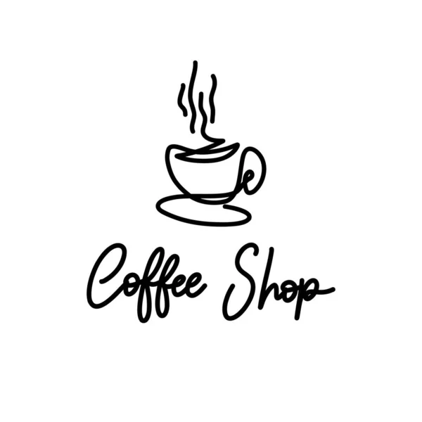 Kaffee Mit Kaffeetasse Handschrift Isoliert Auf Weißem Hintergrund Vector Illustration — Stockvektor