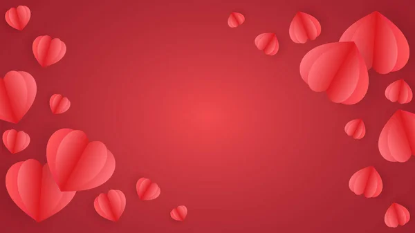 ハートフレーム バレンタインデーに赤い背景のコピースペース フラットモダンデザイン イラストベクトルEps — ストックベクタ