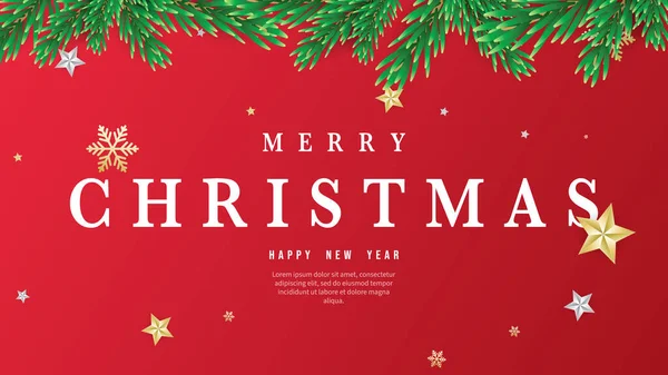 Mutlu Noeller ve mutlu yıllar. Noel tatilinde yaprak iğnesi ve elementi, Düz Modern tasarım, illüstrasyon Vektörü EPS 10