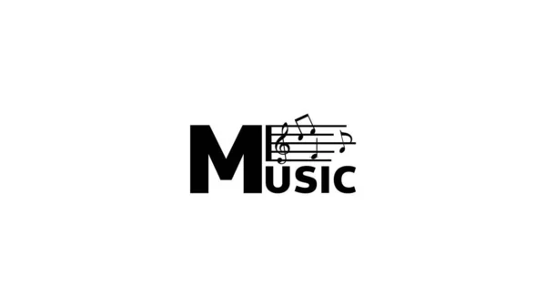 Musik Logo Design Auf Weißem Hintergrund Flaches Modernes Design Illustration — Stockvektor