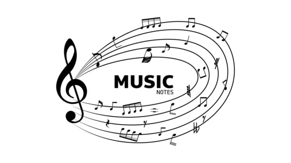 Música Notas Diseño Logo Fondo Sobre Fondo Blanco Plano Diseño — Vector de stock