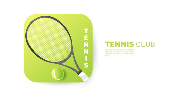 テニスのロゴアプリケーションのロゴのデザインは 白の背景に最小限に隔離され イラストベクトルEps — ストックベクタ
