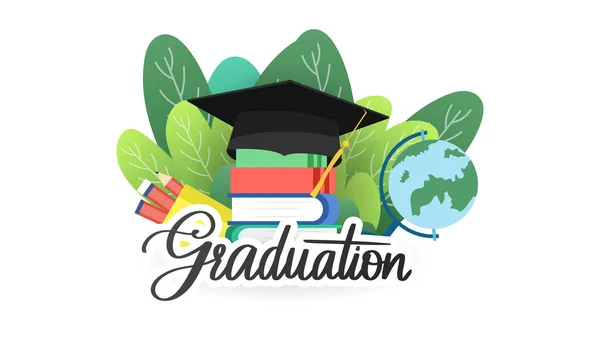 Graduation Cap Class 2022 Template Design Isolated White Background Vector — Stock Vector