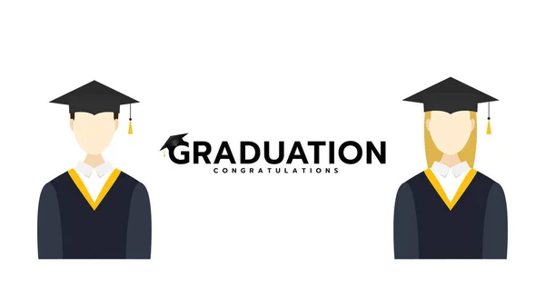 Graduated Students Graduation Gown Vector Congratulations Graduation Vector Illustration Eps — Stock Vector