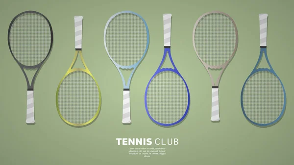 Ensemble Raquettes Tennis Style Design Plat Simple Illustration Vectorielle Eps — Image vectorielle