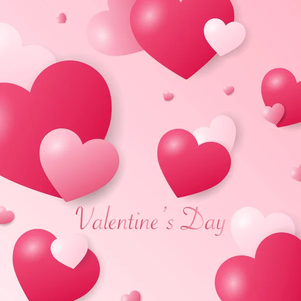 Heart Valentine Day Pink Background Illustration Vector Eps — Stock Vector