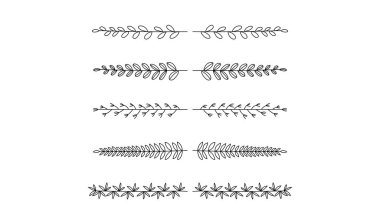 Çizgi çizimi minimalist çiçek seti vektörü. Beyaz arkaplanda izole edilmiş, Vektör illüstrasyonu EPS 10