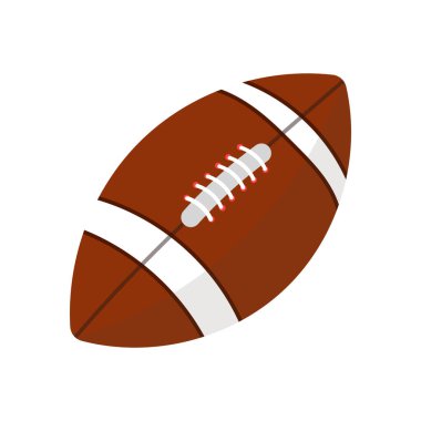 Kahverengi Amerikan futbol topu. Beyaz arka planda izole edilmiş, Vector illüstrasyon EPS 10