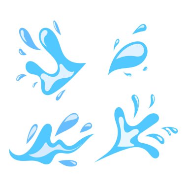 Su damlası ve sıçrama .izole edilmiş beyaz arkaplan, Vektör illüstrasyon EPS 10