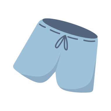 Yazın giyilecek mavi şort. Beyaz arkaplanda izole edilmiş, Vector illüstrasyon EPS 10