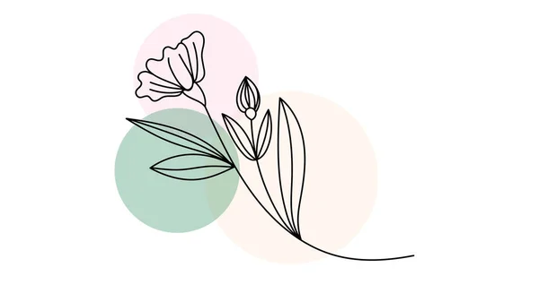 Γραμμή Σχεδίασης Μινιμαλιστικό Διάνυσμα Λουλουδιών Απομονωμένο Λευκό Φόντο Διανυσματική Απεικόνιση — Διανυσματικό Αρχείο