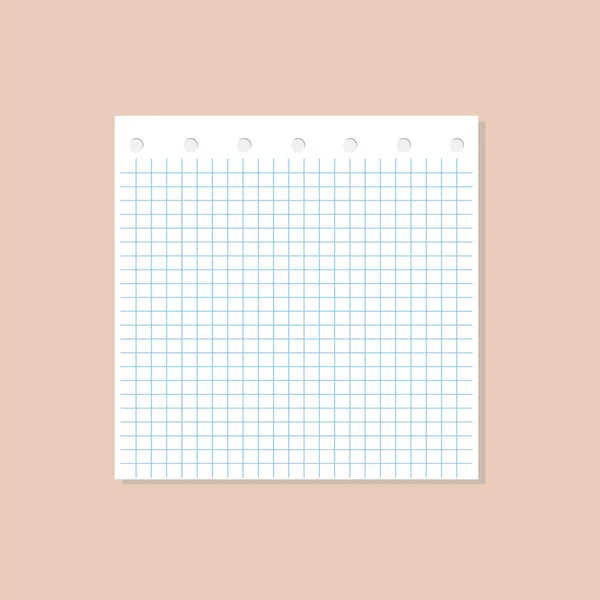 Papel Nota Con Líneas Vectoriales Aisladas Sobre Fondo Blanco Ilustración — Vector de stock