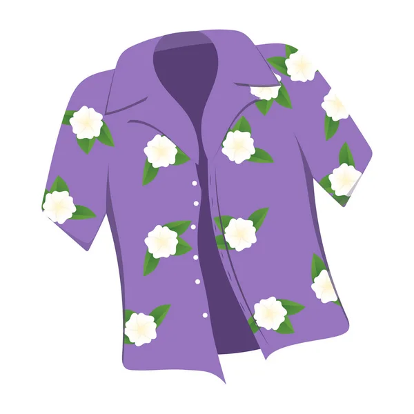 Camisa Floral Púrpura Puesta Festival Songkran Aislada Sobre Fondo Blanco — Archivo Imágenes Vectoriales