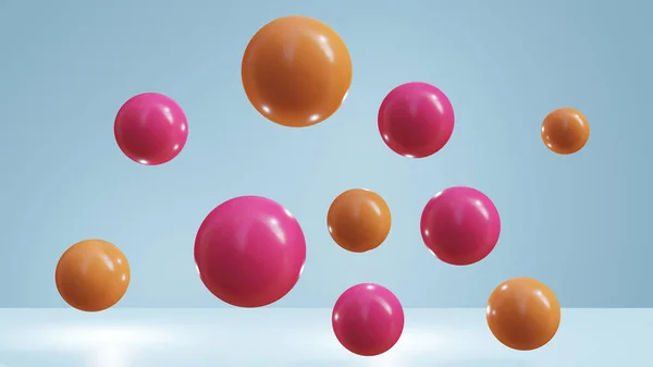 Render Ball Orange Und Rosa Farbe Schwebt Der Luft Mit — Stockfoto