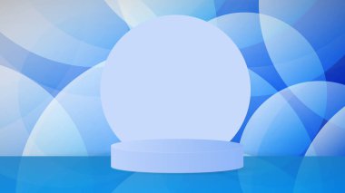 Mavi zemin üzerinde Mavi Podyum, Düz Modern tasarım, illüstrasyon Vektör EPS 10