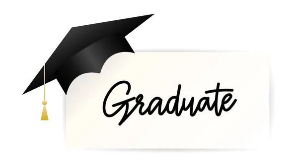 Graduate Mail Cap Congratulations Class 2022 Symbols Template Graduation Design — стоковый вектор