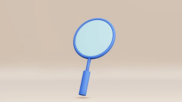 Magnifying Glass Model Rendering Isolated Cream Background Rendering Illustration — Stock Photo, Image