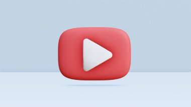 3d simge modelini mavi arkaplanda izole edilmiş bir şekilde çal, 3d resimleme