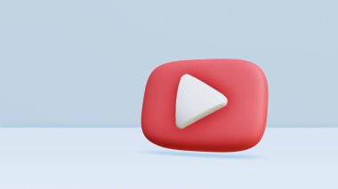 3d simge modelini mavi arkaplanda izole edilmiş bir şekilde çal, 3d resimleme