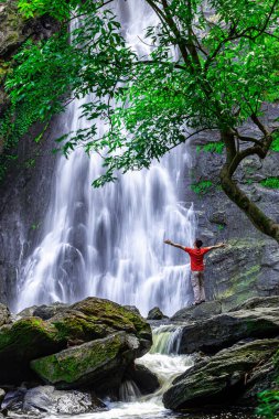 Landscape photos Khlong Lan Waterfall, the beautiful waterfall in Khlong Lan National Park of Thailand.