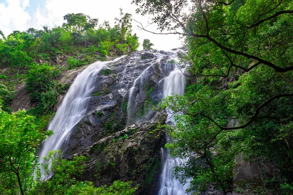 Paisagem Fotos Cachoeira Khlong Lan Bela Cachoeira Parque Nacional Khlong — Fotografia de Stock