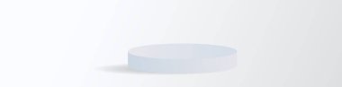 Beyaz Podyum ve asgari soyut arkaplan, 3D sahne sahne ürünleri, kozmetik ürünler, illüstrasyon 3d Vektör EPS 10