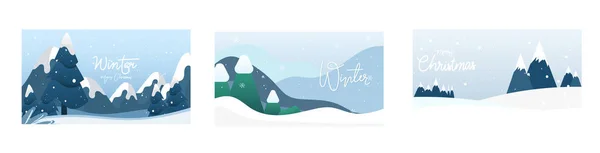 Landscape Snowy Background Snowdrifts Snowfall Clear Blue Sky Wallpaper Winter — Wektor stockowy