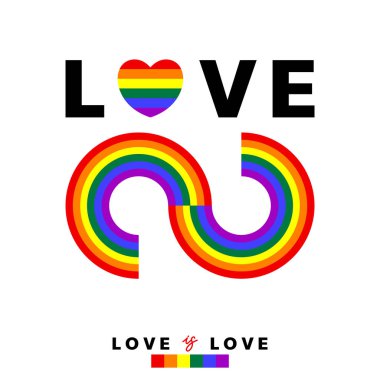 Kalp Rengi LGBTQ + gurur bayrağı veya beyaz arkaplanda izole LGBT Gökkuşağı, Vektör illüstrasyon EPS 10