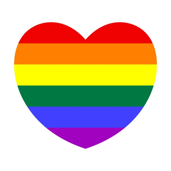 Heart Pride Flag Rainbow Symbols Lgbt Design Isolated White Background — Stockový vektor