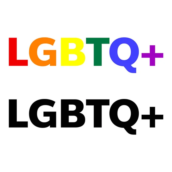 Lgbtq符号 带有Lgbtq骄傲旗或彩虹色 白色背景分离 矢量插图Eps — 图库矢量图片