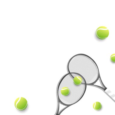 Tennis ball on Tennis racket frame isolated on white background  Illustrations for use in online sporting events , Illustration Vector  EPS 10