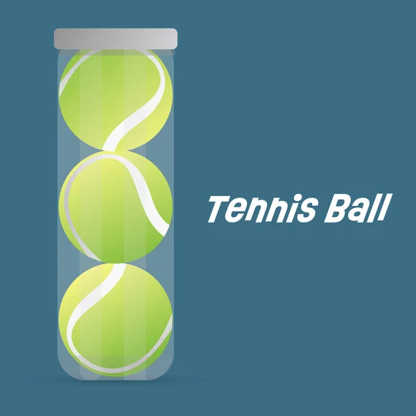 Pelotas Tenis Recipiente Con Texto Enemigo Espacio Copia Símbolos Tenis — Vector de stock