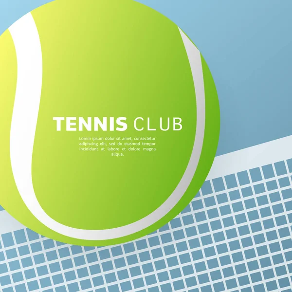 Balle Tennis Sur Filet Blanc Dans Court Tennis Bleu Avec — Image vectorielle