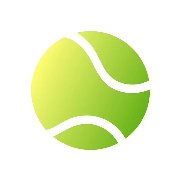 Bola Tênis Verde Usado Para Conteúdo Line Isolado Fundo Branco — Vetor de Stock