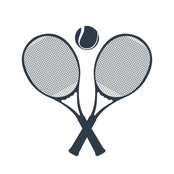 テニスラケットとテニスボールのアイコンのシンボルベクトル モダンなデザイン 白の背景に隔離された イラストベクターEps 10は テニス選手権やテニスチームのロゴに使用することができます — ストックベクタ