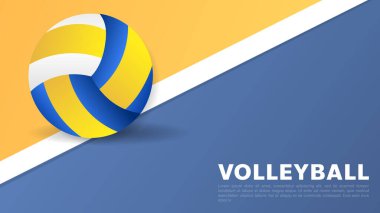 Volleyball on line court in with copy space for text , illustration Vector EPS 10, can use for  Volleyball Championship Logo