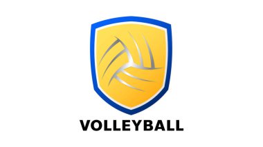 Beyaz zemin üzerinde izole voleybol logo vektörü, illüstrasyon Vektör EPS 10, Voleybol Şampiyonası Logosu için kullanılabilir