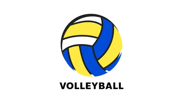 Beyaz arkaplanda izole edilmiş voleybol sembolü vektörü, illüstrasyon Vector EPS 10, Voleybol Şampiyonası Logosu için kullanılabilir