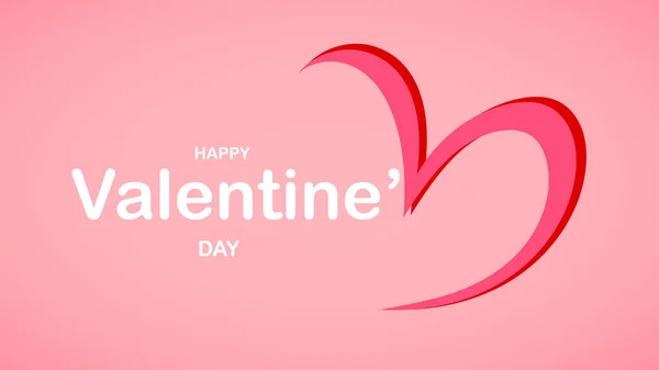 Щасливий День Валентинів Символом Серця Ізольованим Рожевому Фоні Ілюстрації Вектора — стоковий вектор